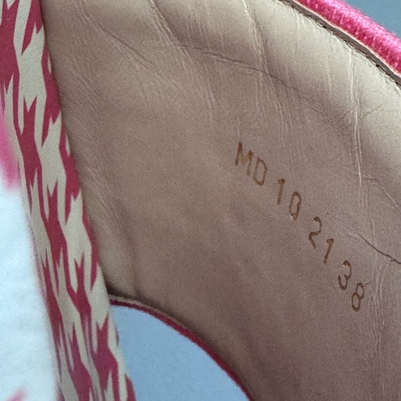 New Dior Pink Peony Houndstooth Patterned Women’s Comfy Sandals 38 US 8 NIB - Picture 7 of 9